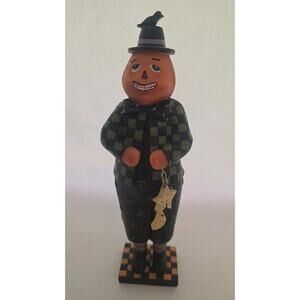 A Sleepy Hollow Halloween Pumpkin Man Crow Figurine Heather Hykes Artisan Flair